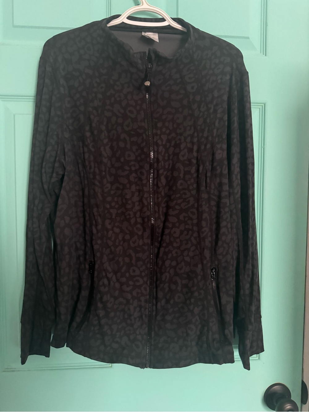 No Boundaries Black Leopard-Print Bomber Jacket
